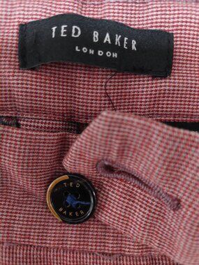 Ted Baker Men's 35X32 Volvek Classic Fit Trousers Two-toned Red White